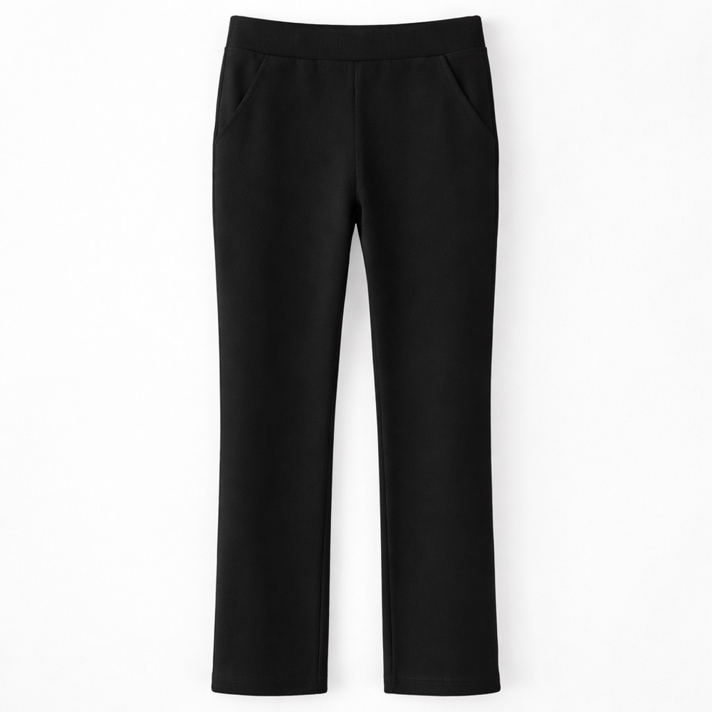 Quince Black Ponte Knit Pants L NWT Pull On Straight Leg Work Pants
